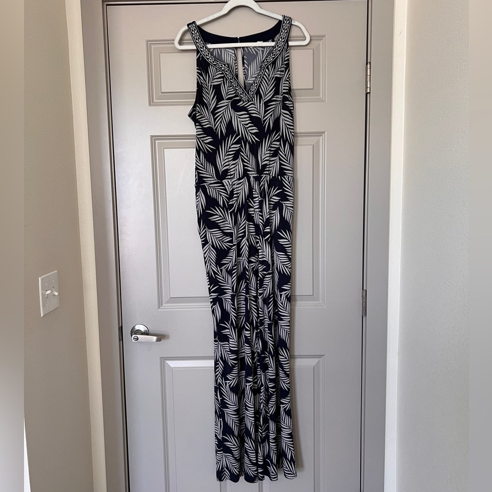 Navy Floral Jumpsuit